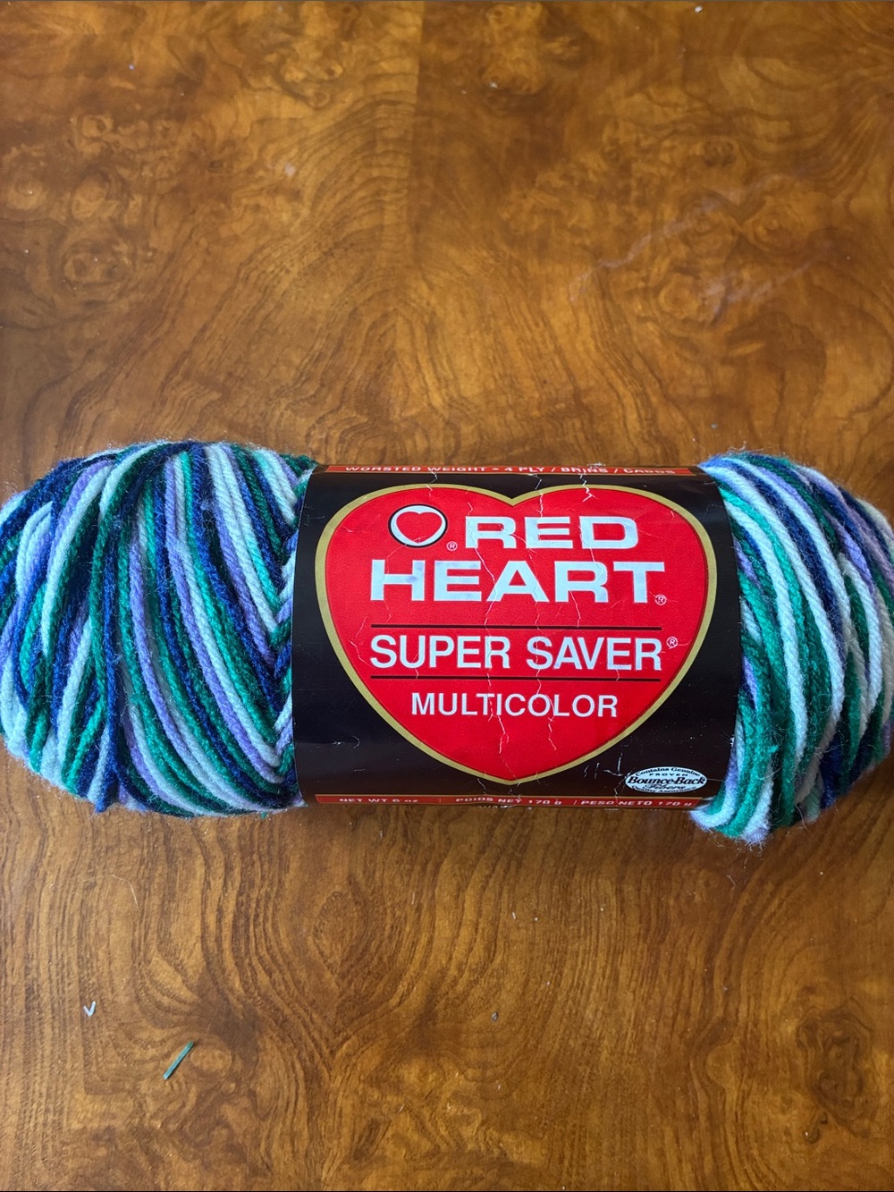 Red Heart Super Saver Multicolor Yarn - Blue/Green/Purple/White